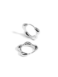 Metal Flower Huggie Earring