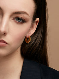 Round Flat Huggie Earring