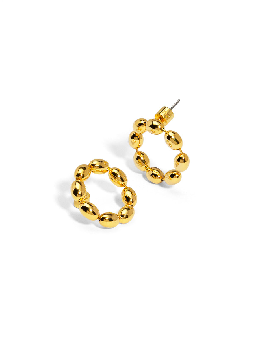 Front Facing Beaded Circle Drop Earring
