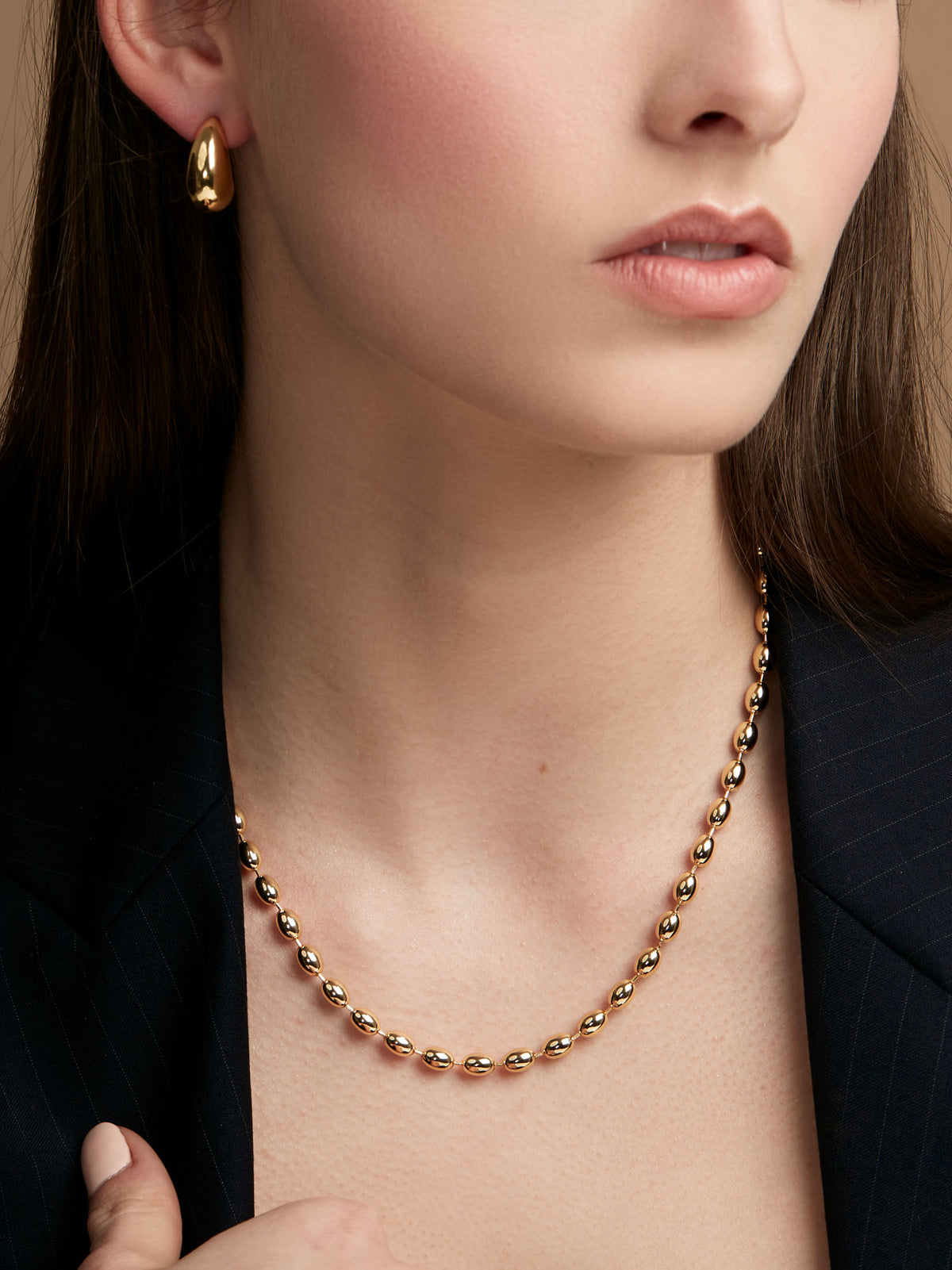 Metal Beaded Collar Necklace