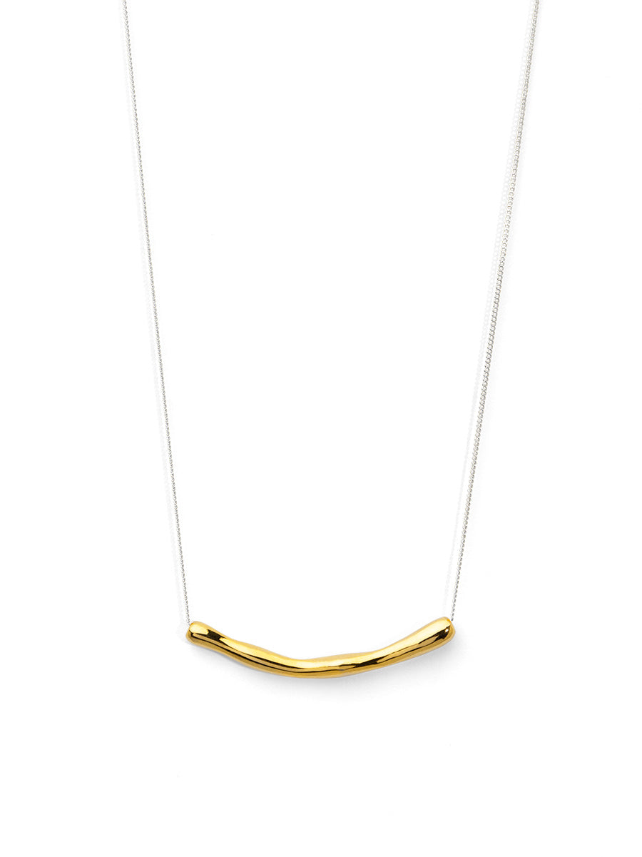 Curved Bar Pendant Necklace