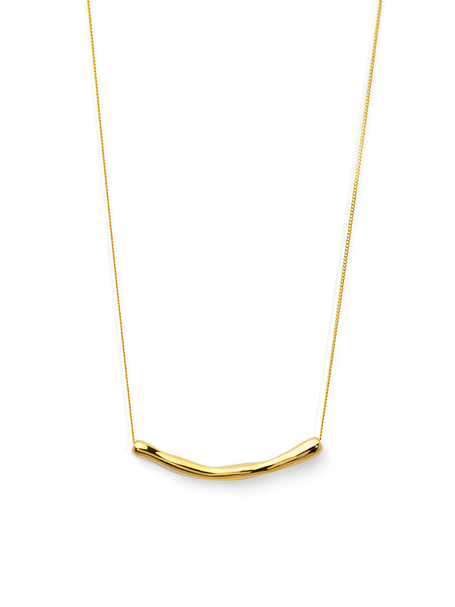 Curved Bar Pendant Necklace