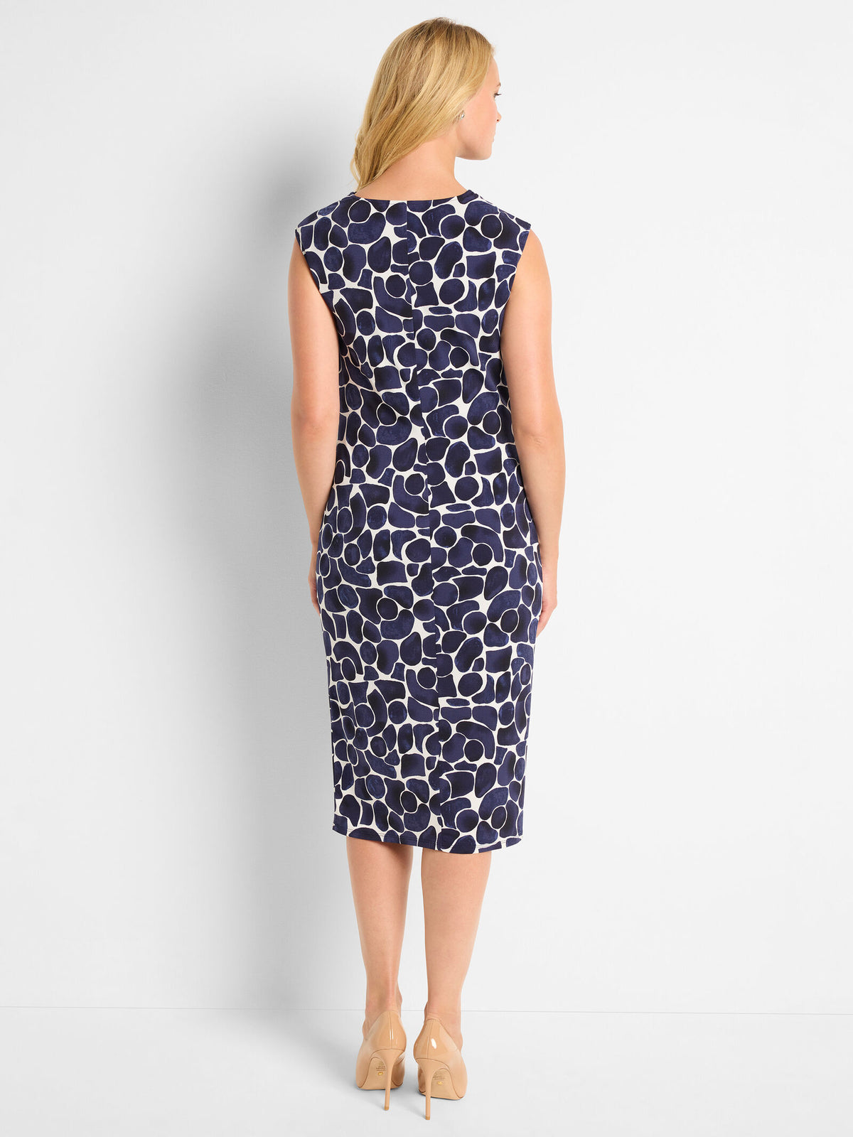 Geo Pebble Side Ruche Dress