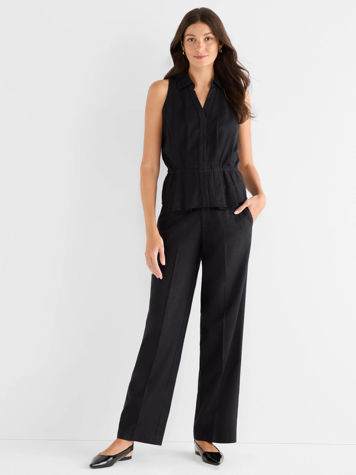 Stretch Linen Cinch Vest S26