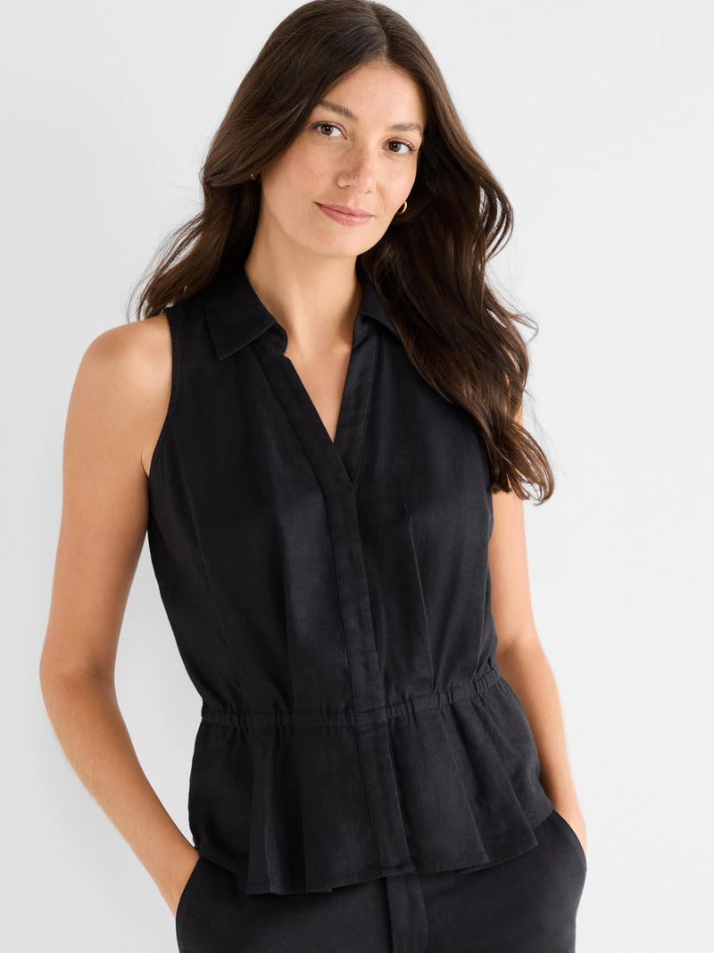 Stretch Linen Cinch Vest S26