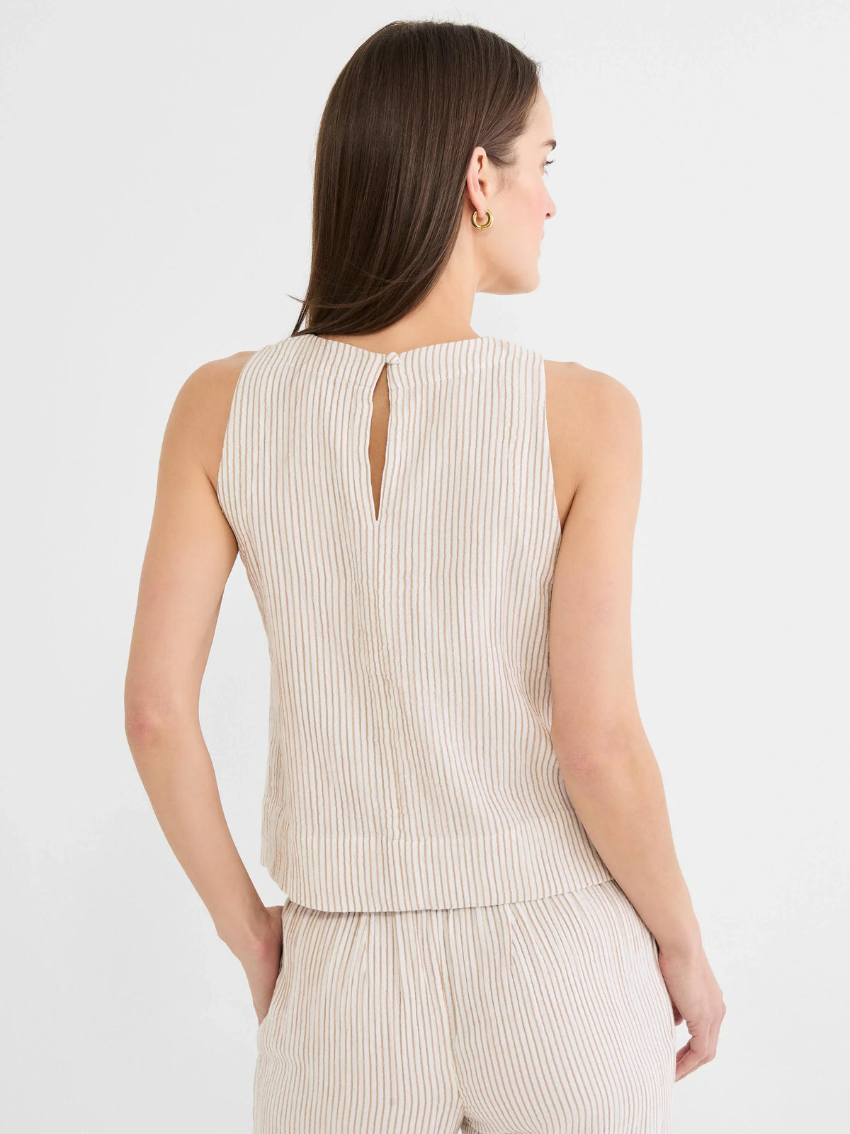 PINSTRIPE GAUZE POP ON TANK S26