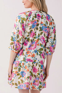 Mid Sleeve Floral Dress