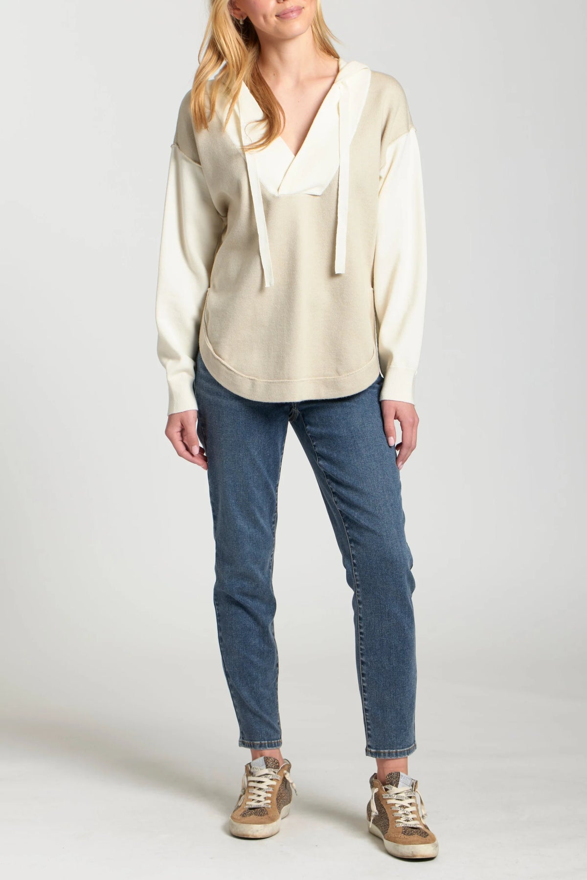 Color Block Hooded Sweatshirt
