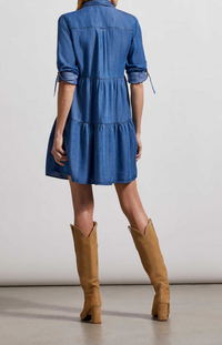 ROLL- UP SLEEVE SHIRT DRESS