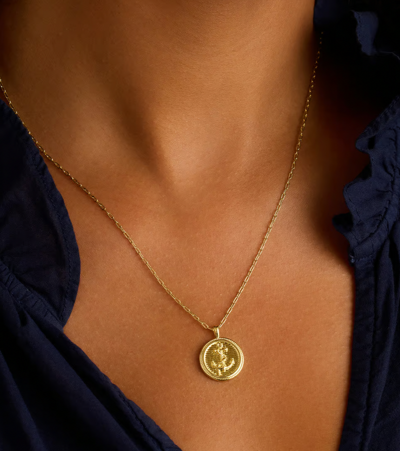 Anchor Coin Necklace