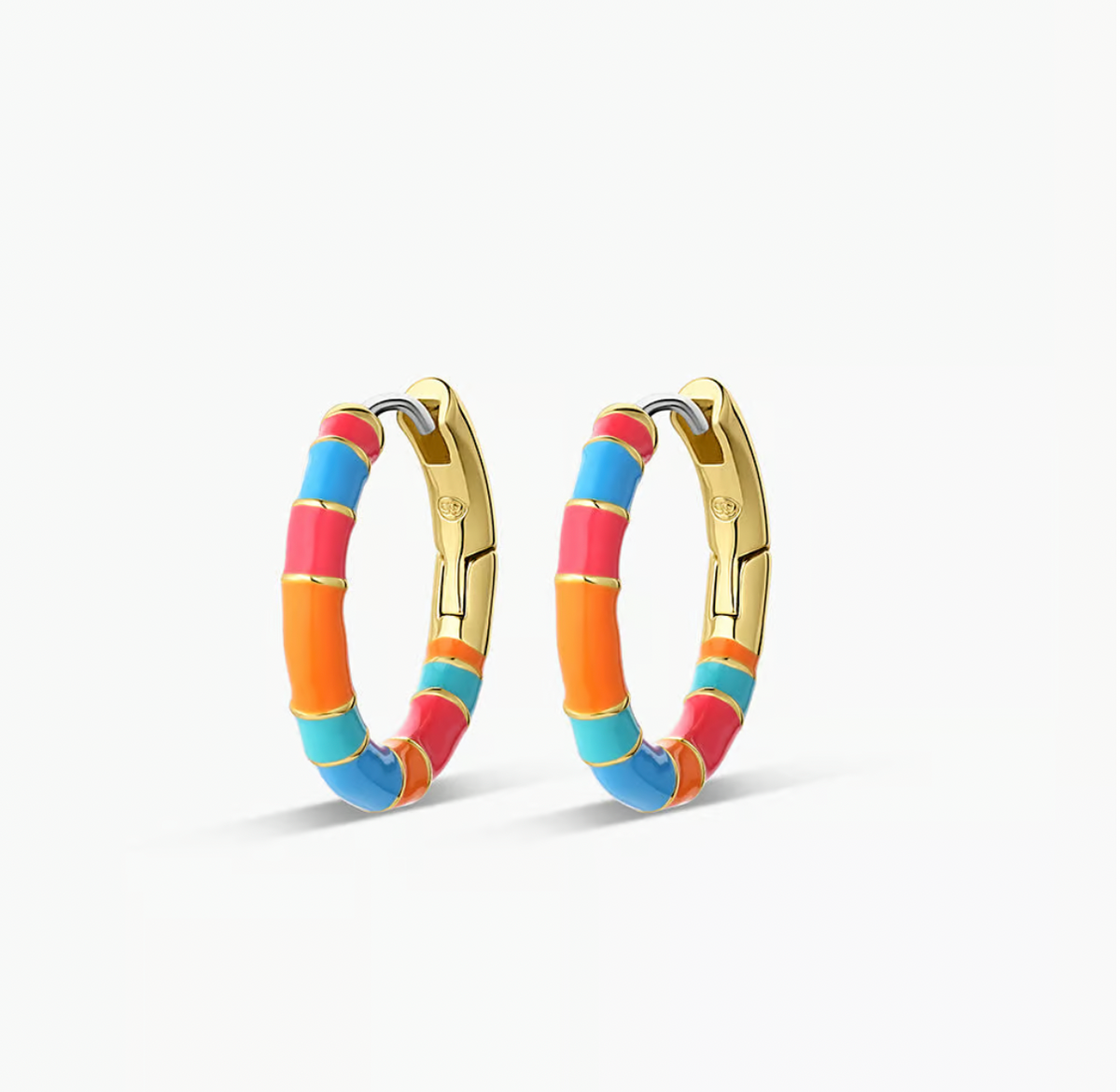 Gigi Enamel Stripe Hoops (Miami)