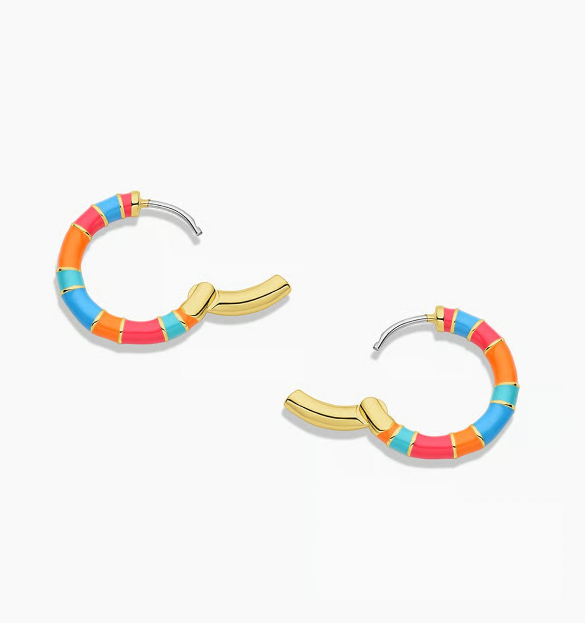 Gigi Enamel Stripe Hoops (Miami)