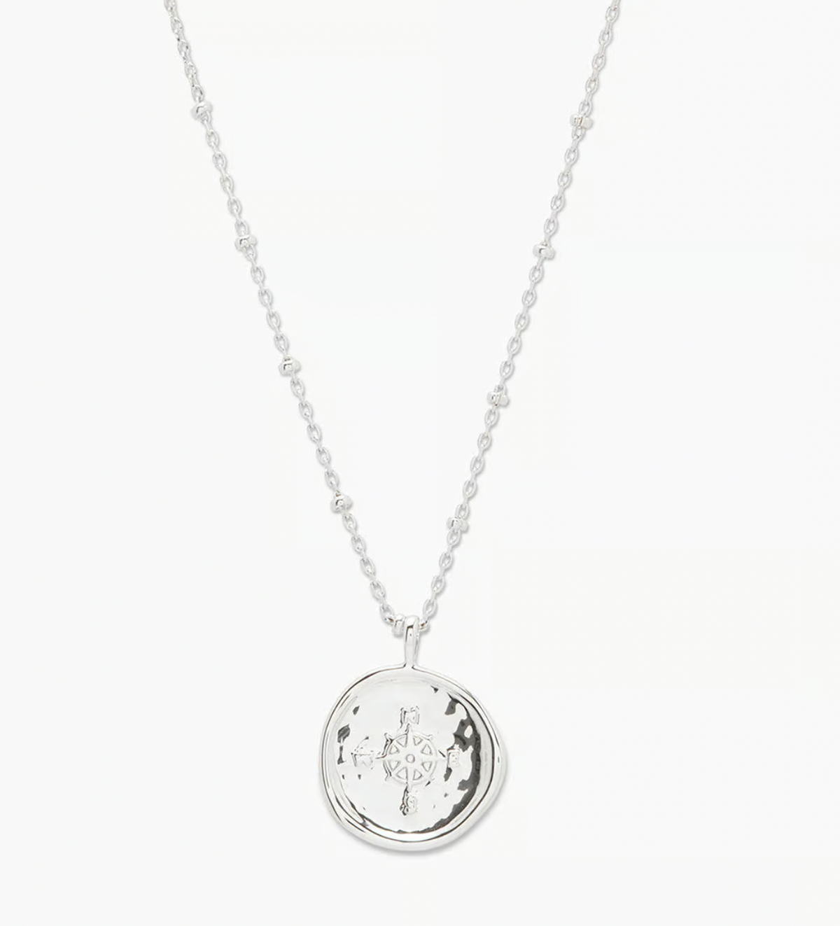 Compass Coin Necklace (silver)