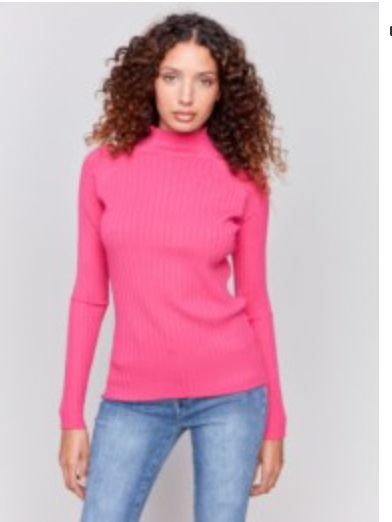 Mock Neck Ribbed Sweater