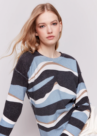 Reversible Printed Plush Sweater Frayed Edge