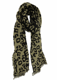 Olive Leopard Scarf