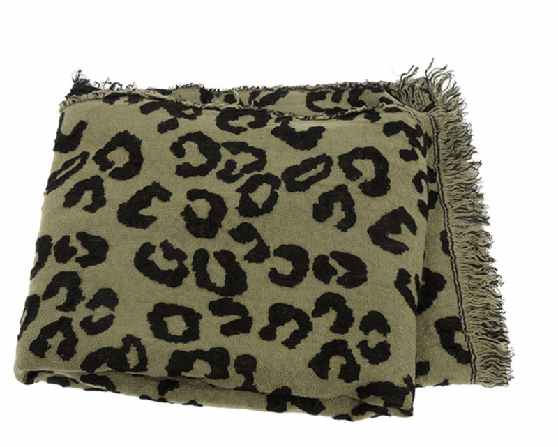 Olive Leopard Scarf