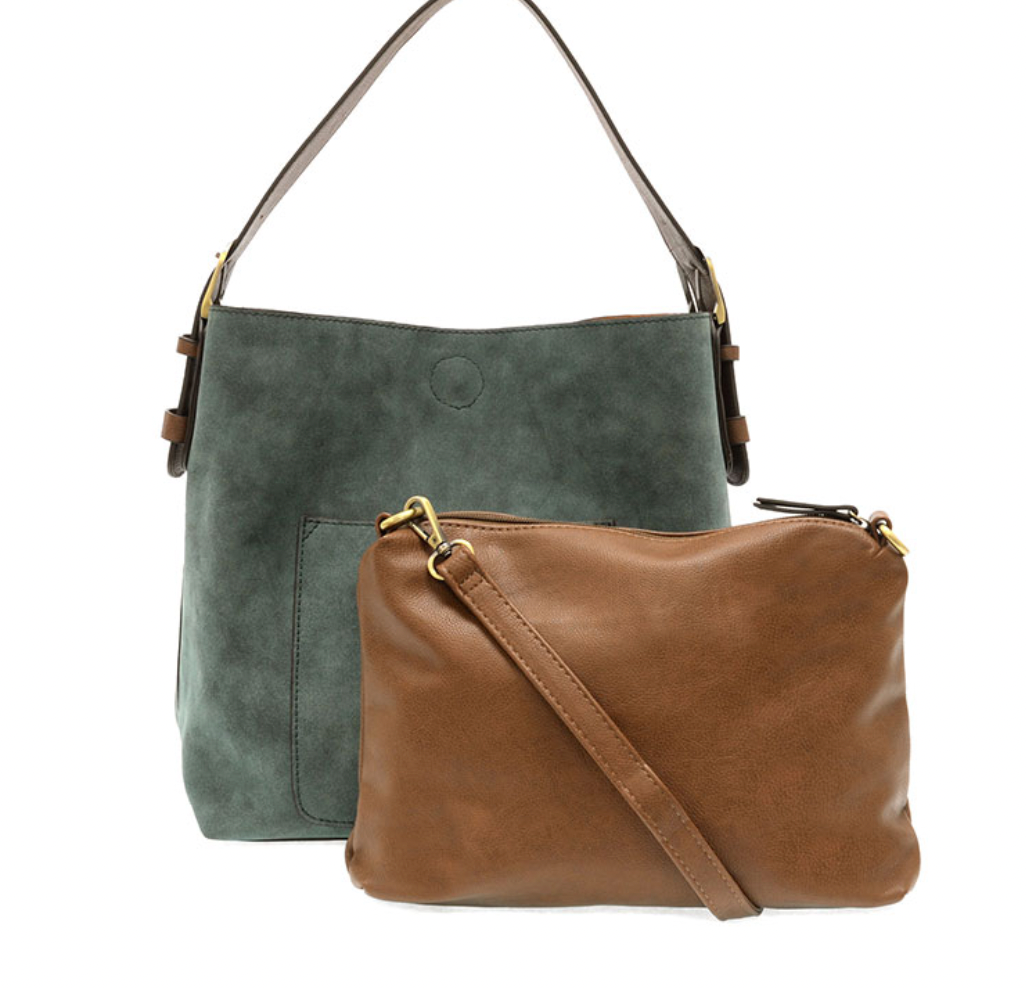 Rich Faux Suede Handbags Emerald