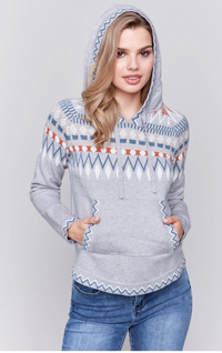 Ski Pattern Hoodie Sweater