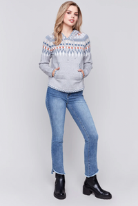 Ski Pattern Hoodie Sweater