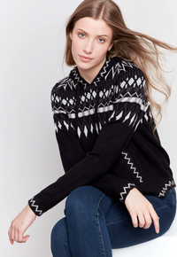 Ski Pattern Hoodie Sweater