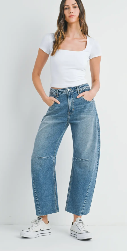 Barrel Jean With Seams