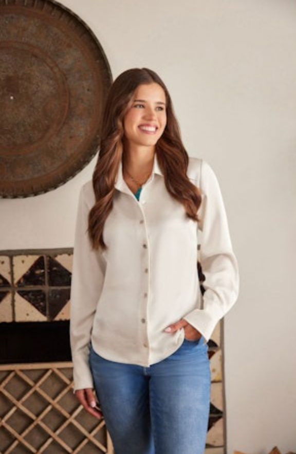 Side Satin Pleat Shirt