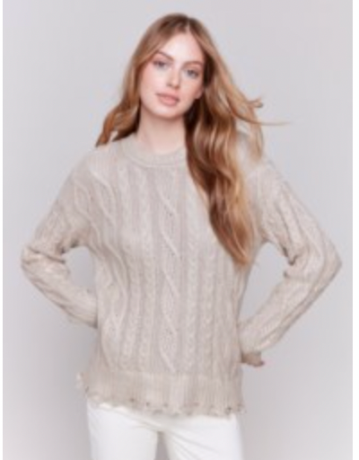 Metallic Cable Sweater