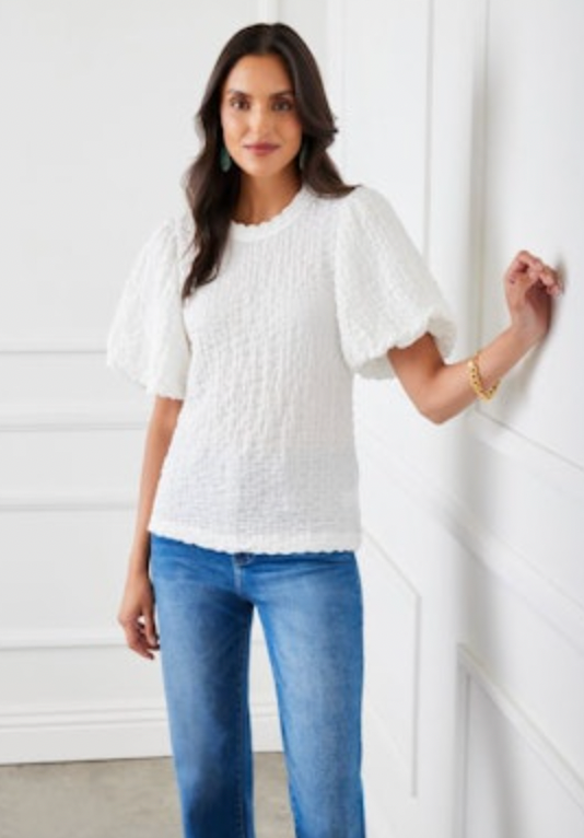 Puff Sleeve Textured Top