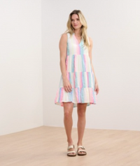 Savannah Dress - Neon Bright Stripes