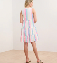Savannah Dress - Neon Bright Stripes