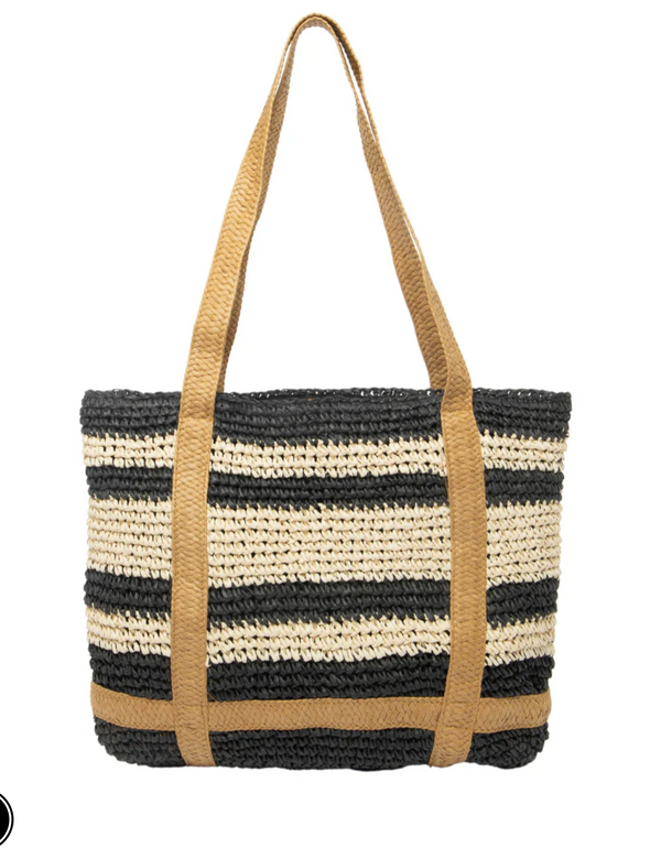 Day Trip Woven Tote With Hat Holder Straps