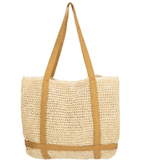 Day Trip Woven Tote With Hat Holder Straps