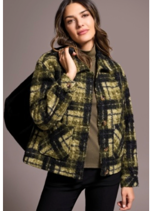 Button Front Plaid jacket