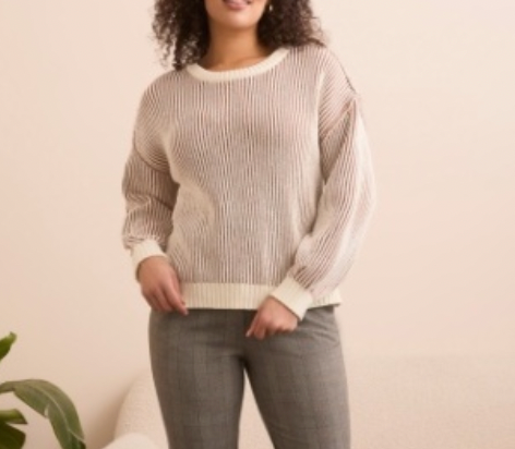 Crew Neck Plated Sweater