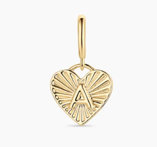 Vintage Heart Alphabet Parker Charm