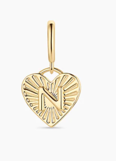 Vintage Heart Alphabet Parker Charm