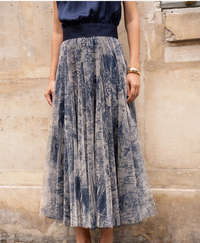Printed Tulle Midi Skirt