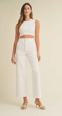 Welt Pocket Wide Leg Pant