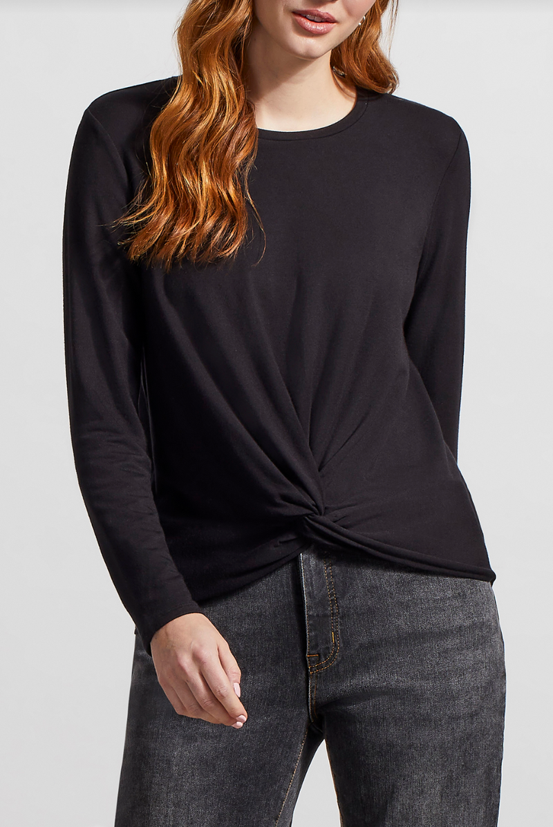Crew Neck Top w/ Faux Knot