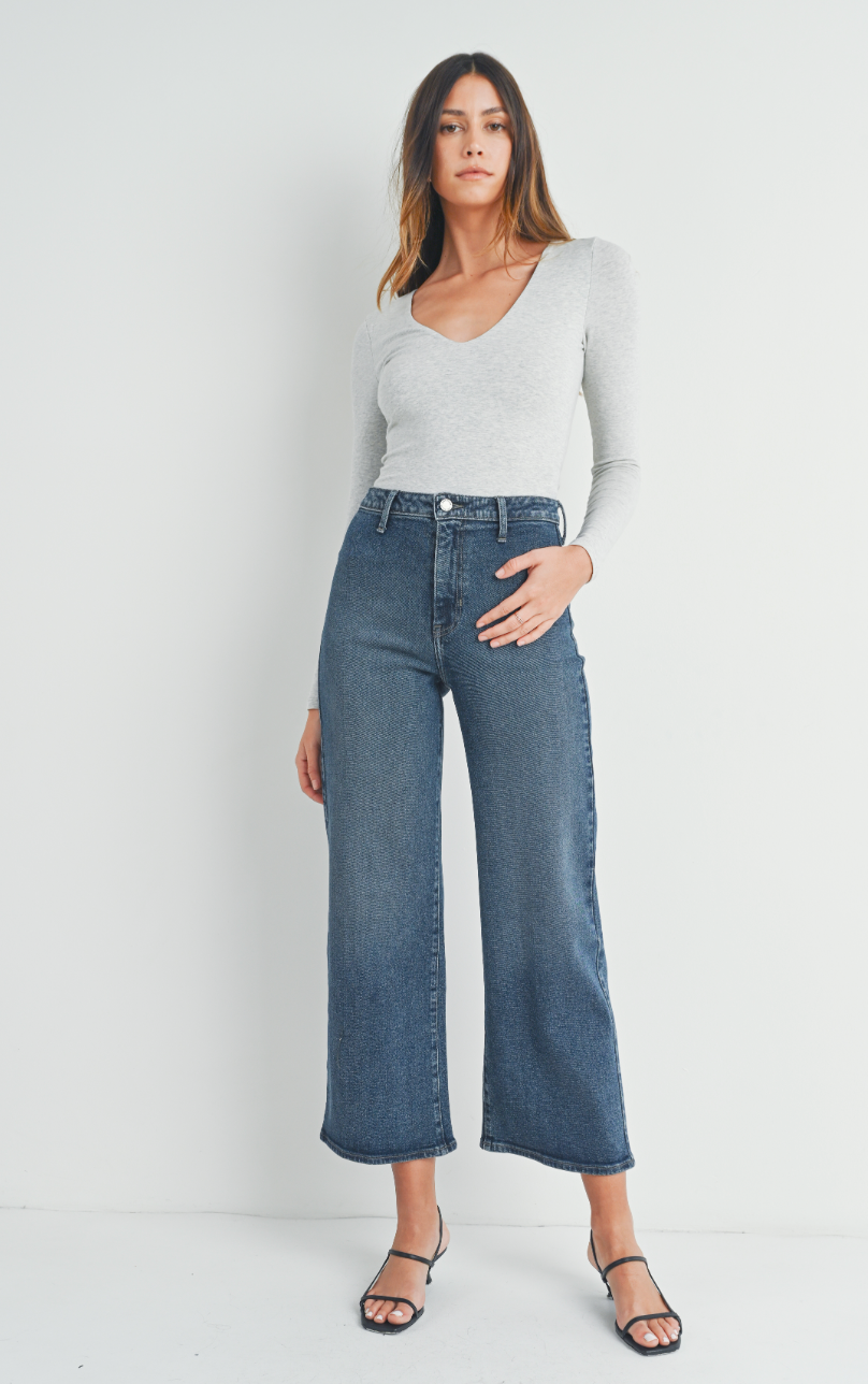 Wide Leg Denim Trouser