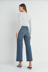 Wide Leg Denim Trouser