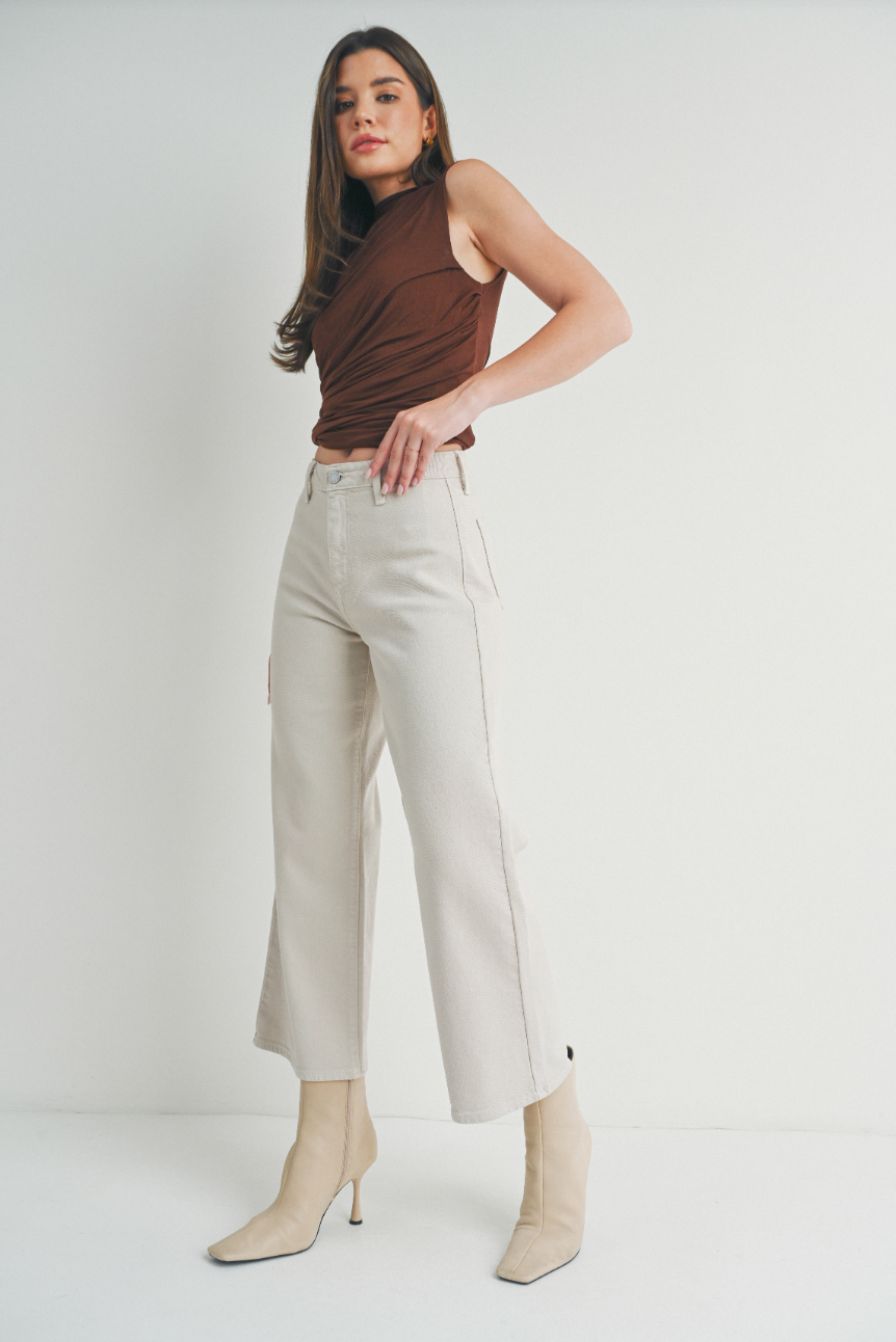 Wide Leg Denim Trouser