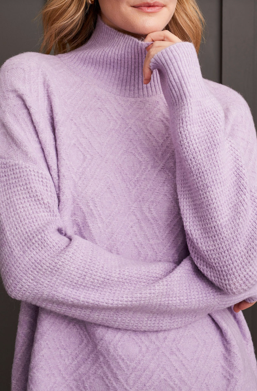 Textured Mock Neck Sweater