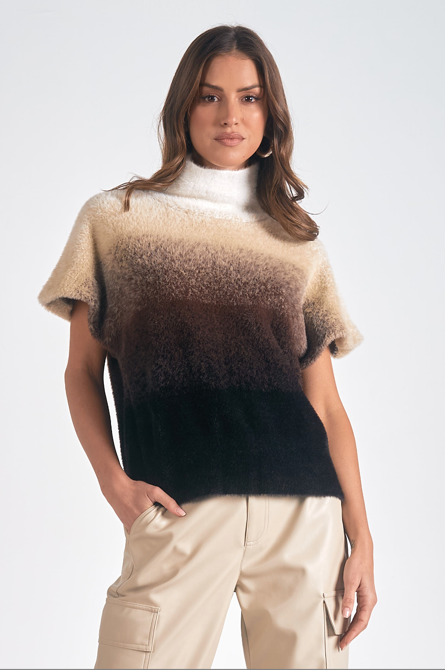 Turtleneck Cap Sleeve Sweater