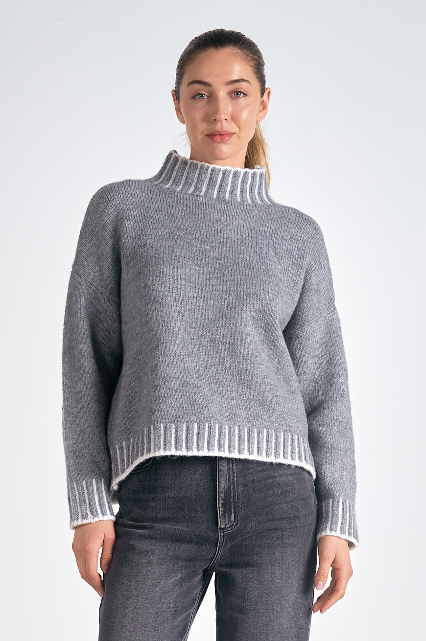 Turtleneck Stitched Sweater