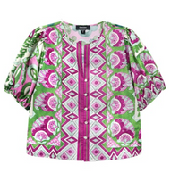 Puff Sleeve Button-Front Shirt
