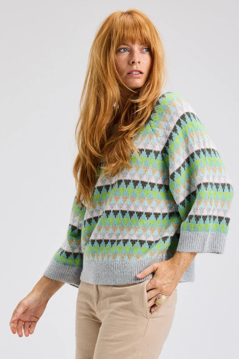 Zaket & Plover Mohair Blend Fair Isle Sweater