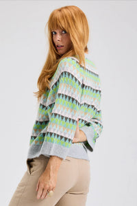 Zaket & Plover Mohair Blend Fair Isle Sweater