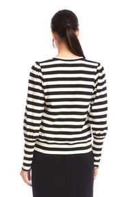 Striped Bishop Sleeve Top